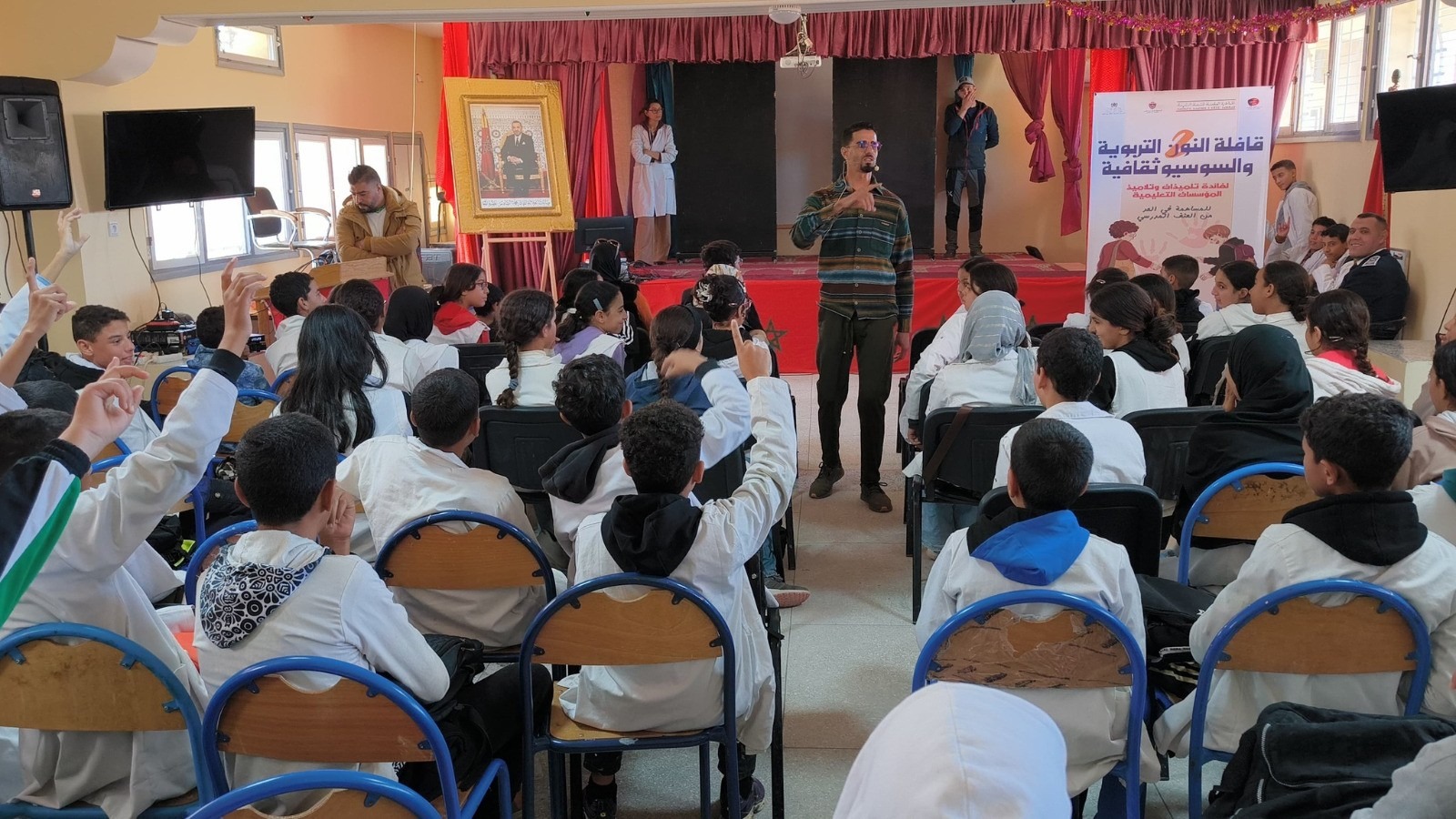 قافلة “النون” بالفقيه بن صالح: فن وتوعية من أجل مدرسة آمنة.