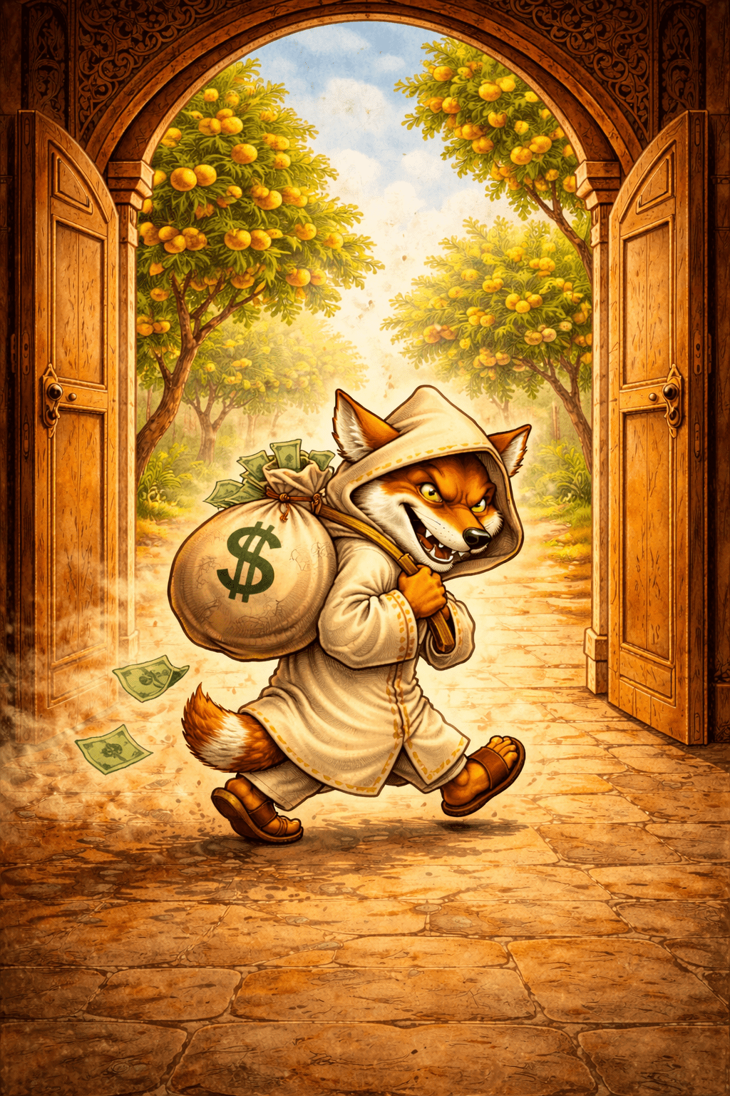 قصيدة بعنوان: الثعلب خرج من الباب